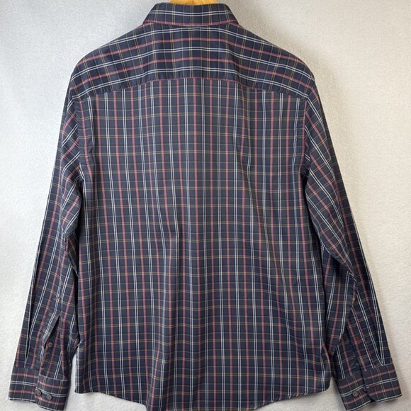 Untuckit Valencay Shirt Men XL Long Sleeve Blue Geometric Wrinkle Free Polyester - Picture 8 of 11